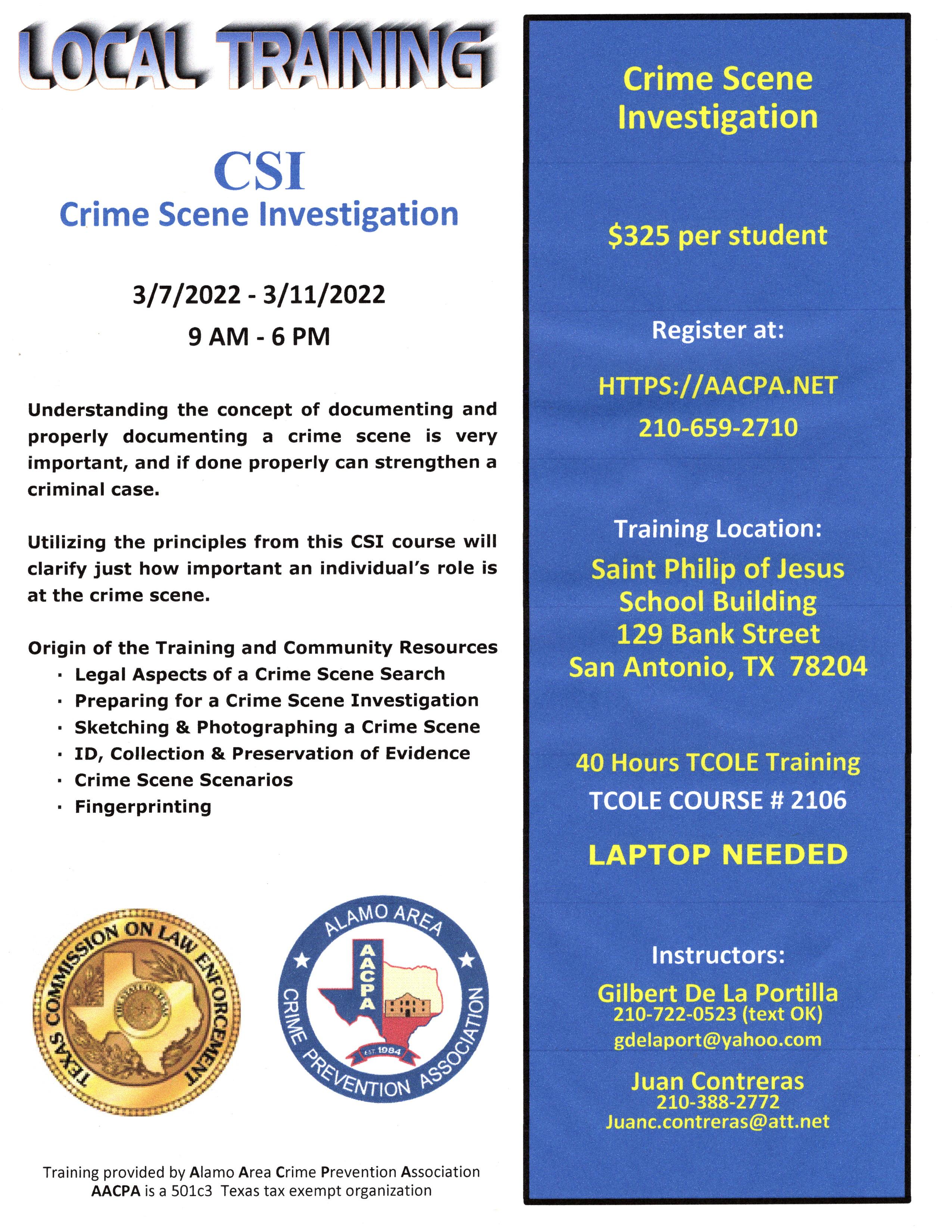 CSI Training Course Information Page